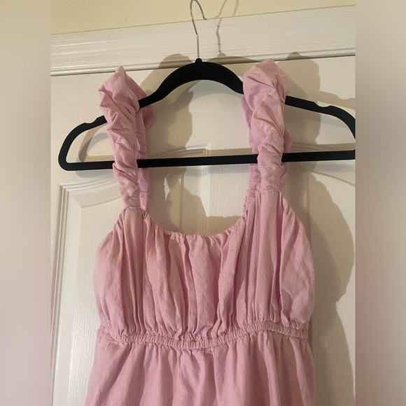 Abercrombie & Fitch Pink Linen Maxi Dress - Picture 3 of 8